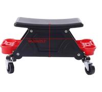 Taburete para mecánicos, fabricado con materiales duraderos de polipropileno y hierro, con 4 ruedas universales, color rojo
