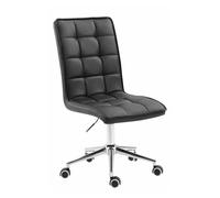 CLP Taburete Peking Taen Cuero Sintético I Taburete de Trabajo Regulable en Altura & Giratorio I Silla de Oficina sin Reposabrazos I Color: Color:Negro