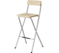 Taburete Plegable Alto con Respaldo, Estructura Metálica Ø25mm TB Thayba | Asiento MDF 32x32 cm, Capacidad 100 kg, Reposapiés Integrado, 4 Combinaciones de Color, 99 cm de Altura