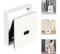 Taburete plegable de montaje en pared - Reposapiés/silla auxiliar - Ahorra espacio - Capacidad de carga: 150 kg - Diseño minimalista - Blanco