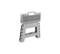 Taburete Plegable multiusos infantil Gris de varias medidas de altura: 22 cm, 27 cm, 32 cm y 39 cm Arregui, ideal para niños con asa para transportar