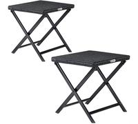 Taburete plegable multiusos Roma set de 2 poliratán negro