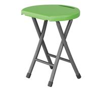Taburete plegable portátil ligero de 45,7 cm de alto, soporta 99,8 kg, asa de fácil transporte, ahorra espacio, para acampar en interiores y exteriores