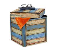 Taburete plegable reposapiés acolchado baúl decorativo 100 kg multicolor