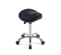 Taburete profesional con asiento y ruedas para estudio de salones de masajes de spa de dentista clínico, taburete giratorio ajustable (negro)