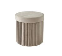 Relaxdays Taburete de terciopelo con almacenaje beige