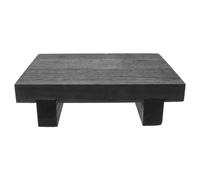 Taburete Reposapiés de Madera Negro Antideslizante, Portátil para Baño | Minimalista y Rústico, Bordes Redondeados, Superficie Rectangular, Apto Mayores, Uso Exterior