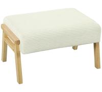 Taburete - Taburete tapizado - Asiento suave - Estructura de poliéster y goma - Color crema