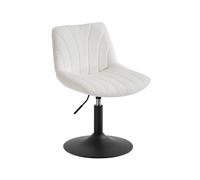 Taburete Tocador con Respaldo Altura Regulable Blanco Crema