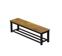Taburete versátil de madera negra - Zapatero de 2 niveles para entrada, porche, gimnasio y baño - Mesa auxiliar de sofá Slish - 60 cm / 23.6in de altura