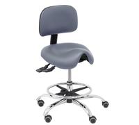Piqueras y Crespo Taburete Zarza Clínico Giratorio Ergonómico Regulable en Altura Similpiel gris