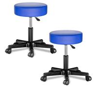Taburetes con ruedas Set de 2 giratorio 360° azul