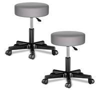 Taburetes con ruedas Set de 2 giratorio 360° gris