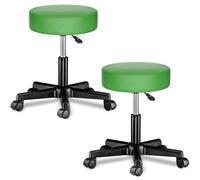 Taburetes con ruedas Set de 2 giratorio 360° verde