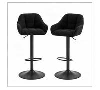 Taburetes de bar 2 unidades - suaves y tapizados para cocina, comedor y escritorio - negro