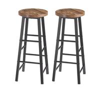 Taburetes de bar 30x30x71 cm - estilo bistró con reposapiés, set de 2 sillas altas de cocina - negro y vintage