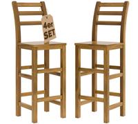Taburetes de bar altos con respaldo set de 4