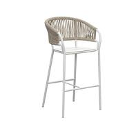 Taburetes de bar de ratán con reposapiés y respaldo, sillas de cocina altas para decoración del hogar, mostrador de desayuno de pub y cafetería, asiento elegante y cómodo (tamaño: C)