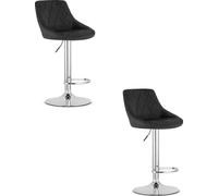 Taburetes de bar - Leobert - Modelo Kast - Terciopelo /Base cromada - Juego de 2 unidades