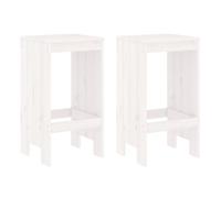Taburetes de cocina 2 unidades madera maciza pino blanco 40x36x75 cm