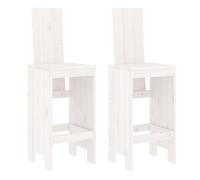 Taburetes de cocina 2 unidades madera maciza pino blanco 40x42x120cm