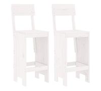 Taburetes de cocina 2 unidades madera pino blanco 40x48,5x115,5 cm