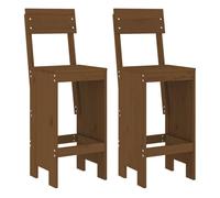 Taburetes de cocina 2 unidades madera pino marrón 40x48,5x115,5 cm