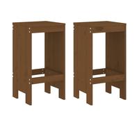 Taburetes de cocina 2 unidades madera pino marrón miel 40x36x75 cm