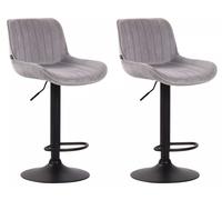 Taburetes para bar, para interior y exterior, modelo "Match", color grisáceo oscuro y . Altura del asiento ajustable de 60 a 82 cm. Juego de 2 unidades. Regulables en altura. Ideales para cocina y bar