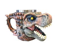 Tacita Carina - Taza de café con calavera de dinosaurio 3D, taza de acero inoxidable de resina medieval | Taza de té portátil de hueso con cabeza de dragón retro | Divertidos vasos con té