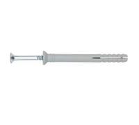 INDEX Fixing Systems TC-CA - Pack de 100 tacos clavables premontados con tornillo rosca-arpón y cabeza avellanada (recubrimiento cincado, poliamida 6.6, 5 x 50 mm, diámetro de 5 mm)