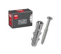 Taco expansible TOX Barracuda 5/25 + S, taco con tornillo incluido para ladrillo macizo y hormigón, valores de retención muy altos, fijación segura y montaje sencillo, 25 unidades por caja, 01319170