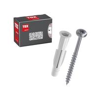 Taco multiuso TOX TRIKA 6/36 + S, con tornillo de cabeza plana, fijación fiable, antirrotación, tapa protectora de superficie, 30 uds, 01119184