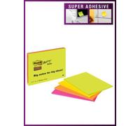 Taco Notas Post-It 3Xl Super Sticky 203X152 Colores Neon Pack De 4