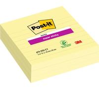 Taco Notas Post-It 675 Super Sticky 101X101 Amarillo Canario Con Lineas Pack De 3