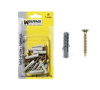 Taco nylon+tirafondo 4 mm. (25 piezas)