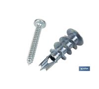 Taco zamak 13x32 para placas c/tornillo 4,2x32 caja 100 unid.
