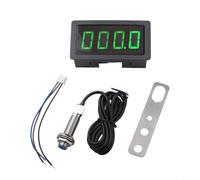 Tacómetro LED digital Ac110v a 230v Medidor de motor con Hall para interruptor de proximidad para medición industrial de RPM 10 a 9999 Rango Rojo Verde Azul Opción de visualización (verde)