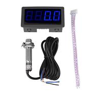 Tacómetro LED Digital Universal para Todas las Pantallas de Instrumentos - Medidor de RPM con Sensor de Proximidad Hall NPN, Colores Rojo y Azul