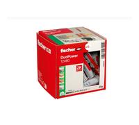 Tacos Fischer DuoPower 12x60 mm - Caja de 25 Unidades, Alta Calidad en Nylón, Ideal para Hormigón, Ladrillo, Pladur y Granito