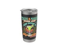 Tacos Margs Social Club Chip Dippin Margarita Sippin Vaso térmico de acero inoxidable de doble pared