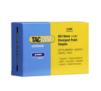 Tacwise 0312 Grapas Galvanizadas de Corona Estrecha Tipo 90 / 18 mm, Punta Divergente, Paquete de 5000