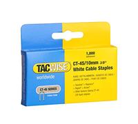 TACWISE 0353 Grapas para cables de color blanco y puntas divergentes CT-45/10, 1 Caja de 1000 unidades, CT-45/10 mm
