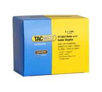 Tacwise 0356 Grapas para Cable de Acero Galvanizado Tipo CT-60 de 10 mm, Puntas Divergentes, Paquete de 5000