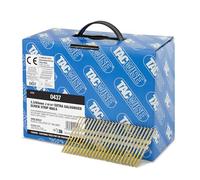 Tacwise 0437 Clavos Extra Galvanizados para Estructuras, 3,3/65 mm, Cabeza Redonda, Vástago Roscado, Inclinados 22°, en Tiras de Plástico, Paquete de 3000