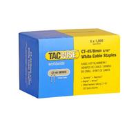 Tacwise 0980 Grapas Blancas para Cable Tipo CT-45/8 mm, Caja de 5000 | Acero Galvanizado, Puntas Divergentes