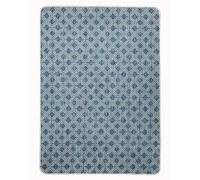 TADI & IMPERIO 1979 - POMPEYA - Alfombra lisa resistente de exterior e interior -Azul-Dorado-Marrón- Gris- Ideal para decoración de hogar y exteriores, terrazas balcones. Blue 200x400