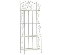 Estantería de hierro plegable arona metal blanco antiguo 33x60x158 cm