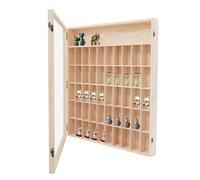 Tagowao Vitrina colgante coleccionable con disco acrílico, 50 compartimentos, vitrina de madera, estantería de pared, 6 niveles, vitrina para figuras minerales, vitrina Lego, 59,6 x 62,6 cm
