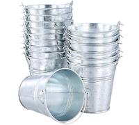 TAICHEUT 16 mini cubos de metal galvanizado de 10 x 8 x 7 cm con asas, pequeños cubos de metal para plantas, aperitivos, decoración